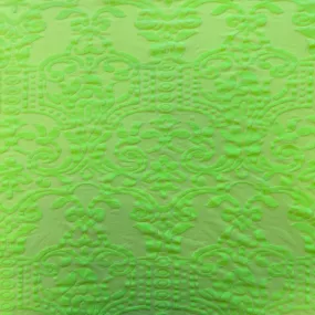 Neon Green Almafi Geometric Burnout Stretch Velvet Fabric