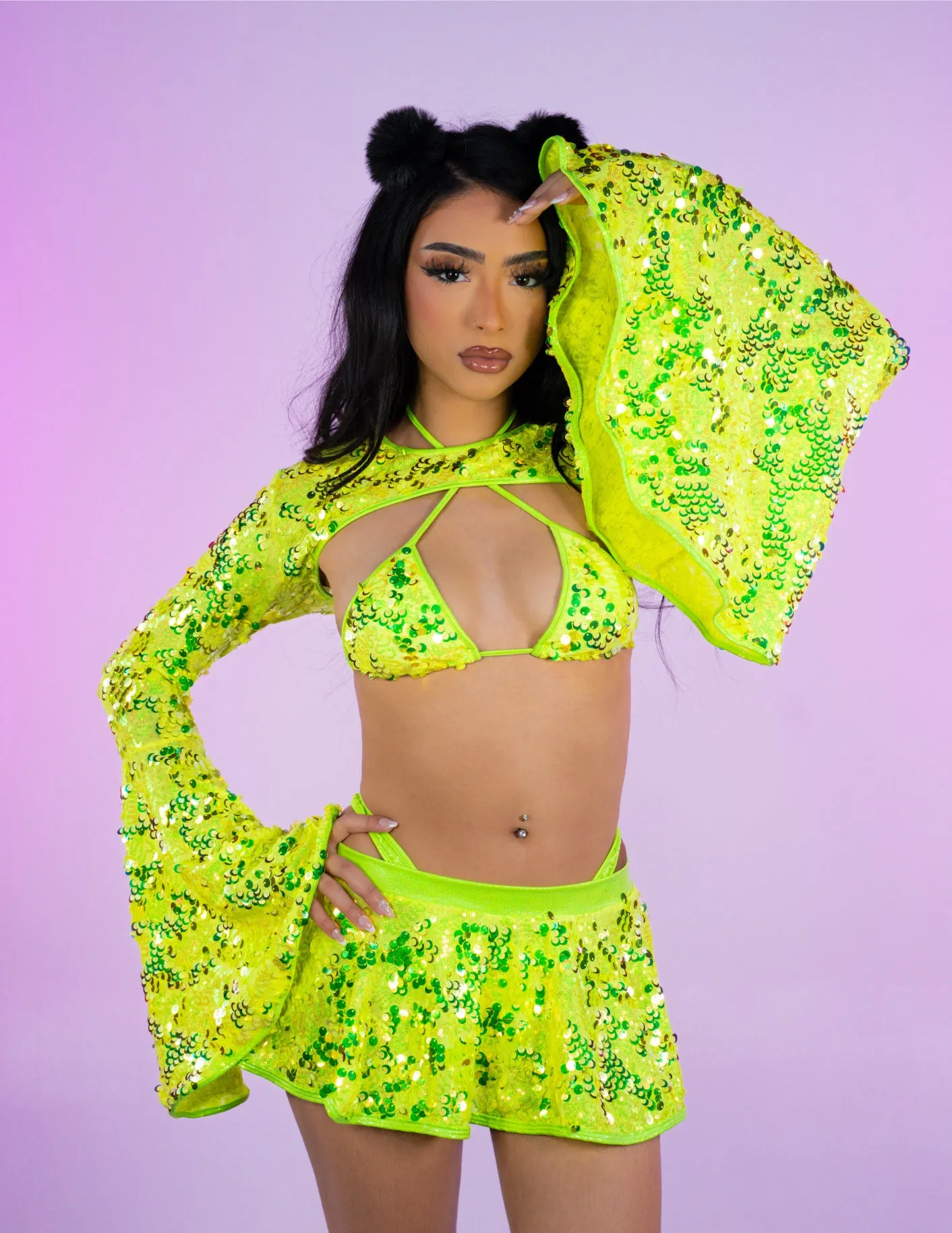 Neon Sequin Disco Shrug