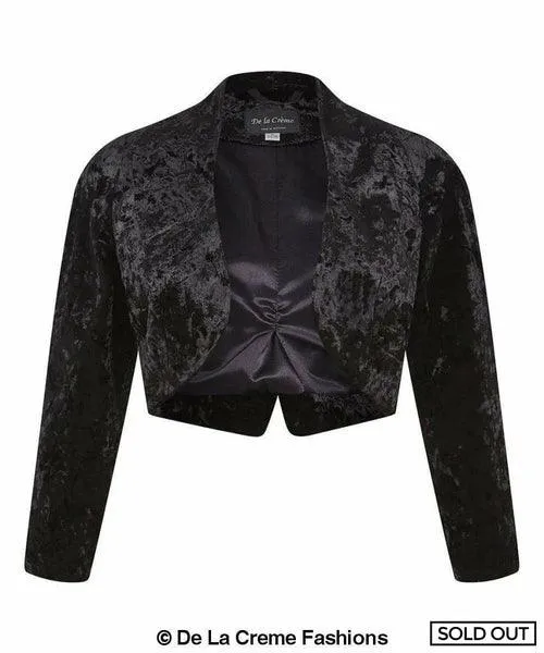 Open Front Velvet Bolero Shrug Top