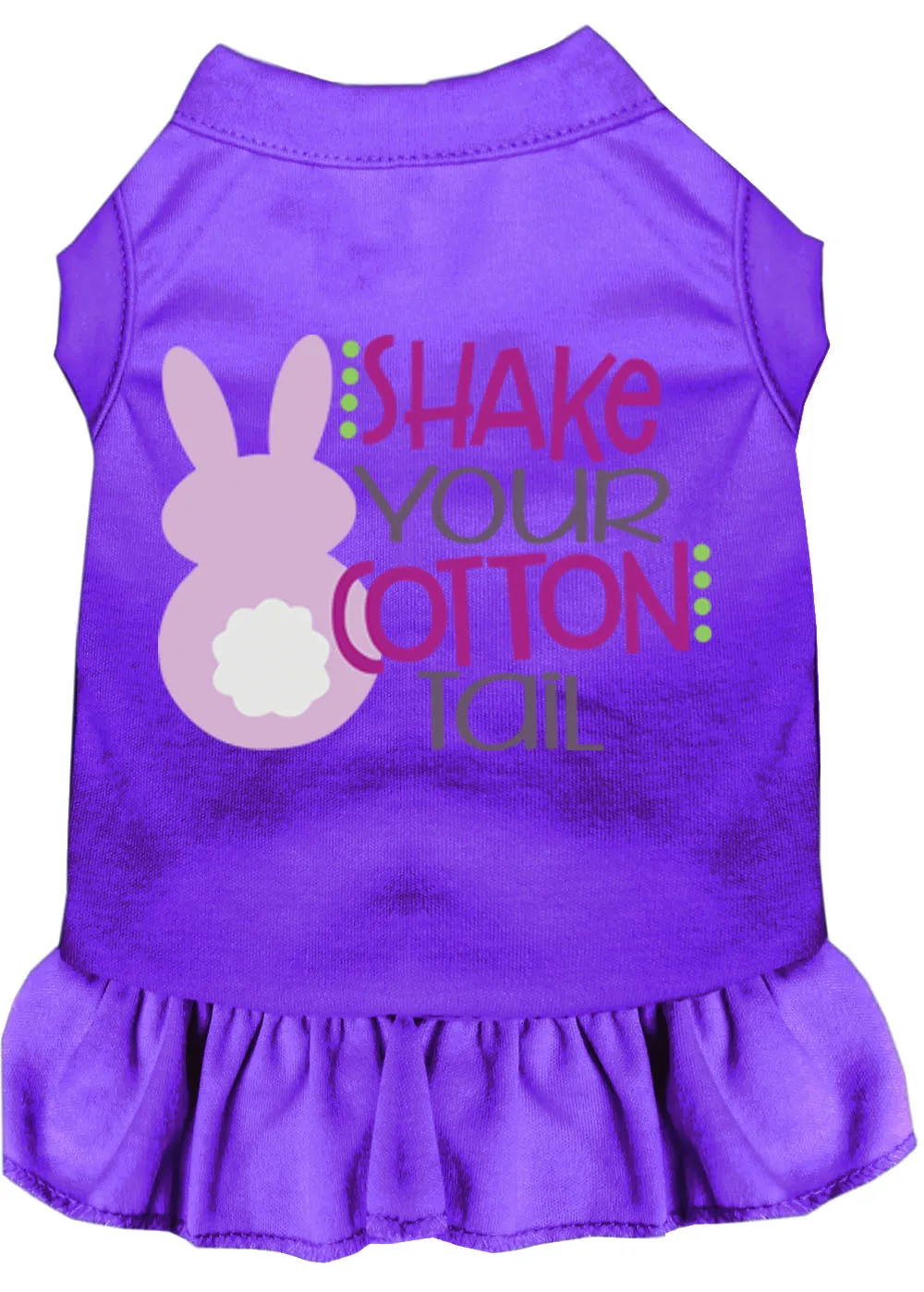 Shake Your Cotton Tail Screen Print Dog Dress Purple Xxl (18)