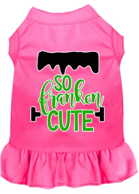 So Franken Cute Screen Print Dog Dress Bright Pink Xxxl