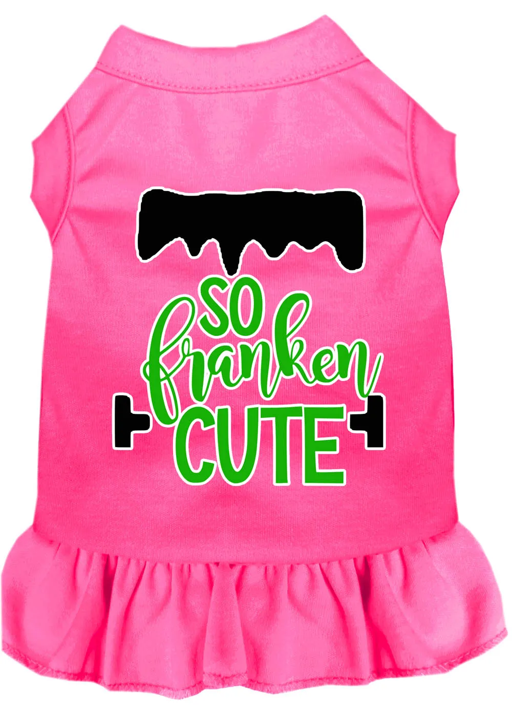 So Franken Cute Screen Print Dog Dress Bright Pink Xxxl