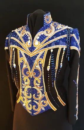 SOLD Royal Blue and Black Western Pleasure Jacket, Ladies L, 1680A