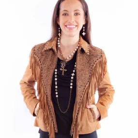 Tan Suede Fringed Zip Jacket at Bourbon Cowgirl