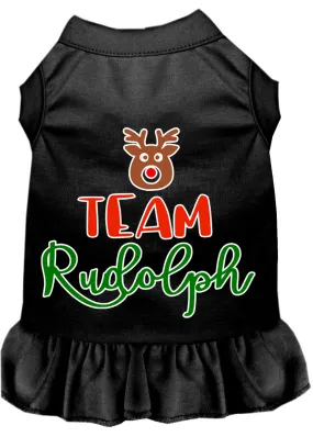 Team Rudolph Screen Print Dog Dress Black Xl