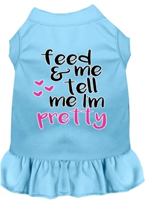 Tell Me I'm Pretty Screen Print Dog Dress Baby Blue Sm (10)