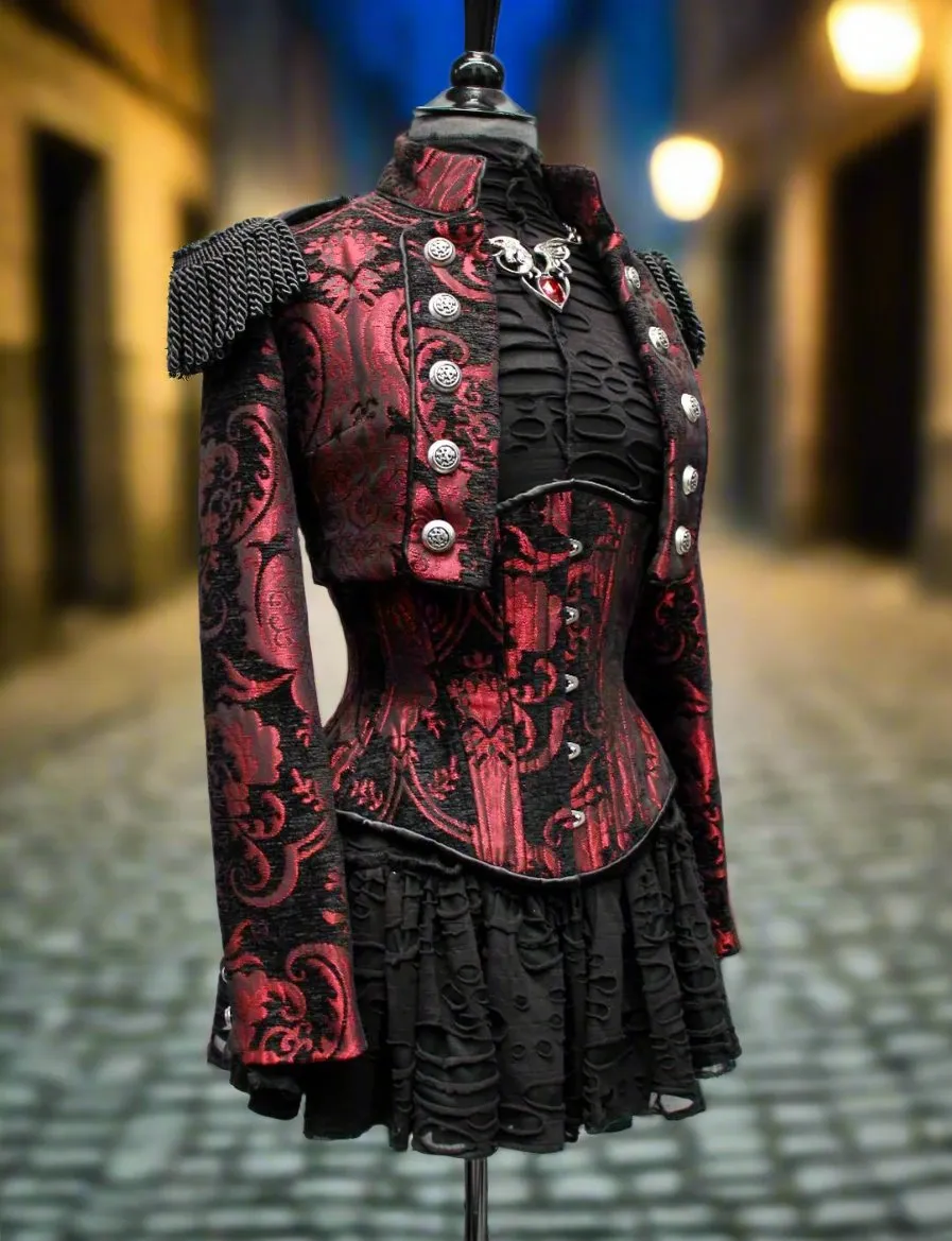 TOREADOR JACKET - RED AND BLACK TAPESTRY