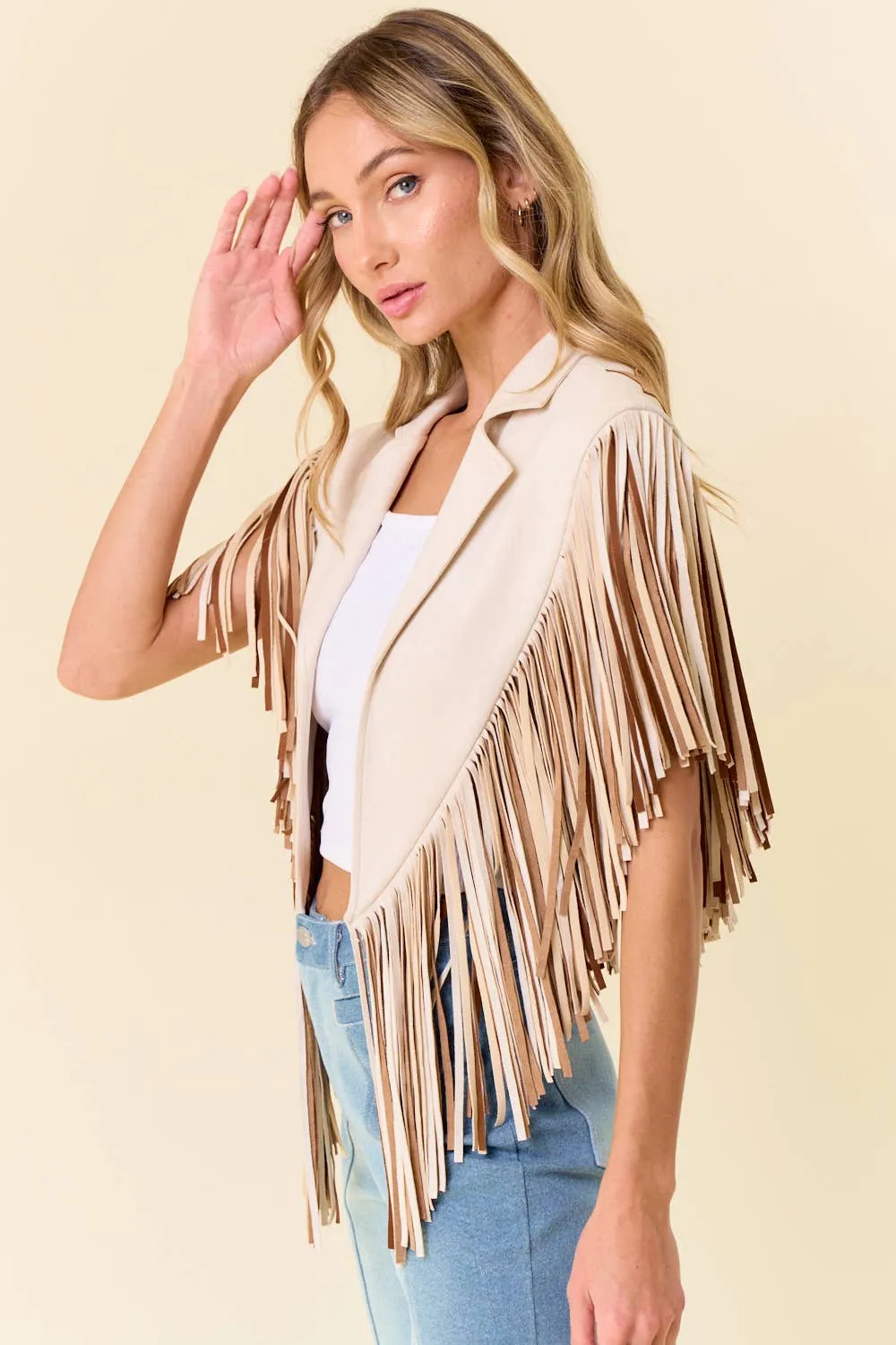 Western Fringe Shrug with Stars