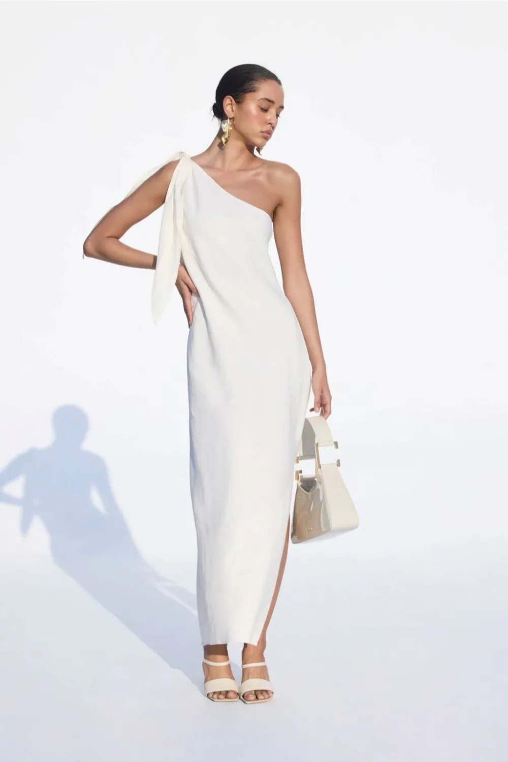 White Tie Up One Shoulder Summer Dress